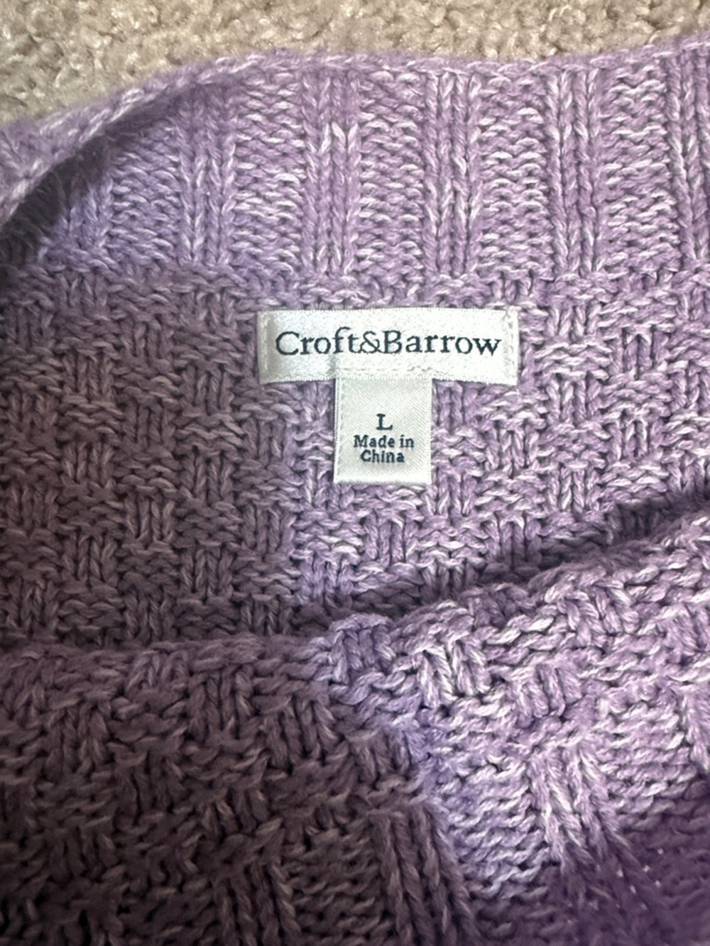 croft & barrow Ombre Scoop Neck Sweater in Lavender and Plum - Picture 3 of 3